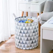 I&HE Large Laundry Basket, Triangle Pattern Laundry Hamper