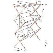 Household Essentials Collapsible Folding Wooden Clothes Drying Rack For Laundry