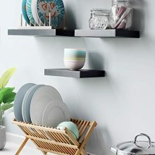 WELLAND Set of 2 Floating Shelves Wall Mounted Shelf, for Home Decor