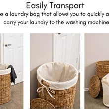 BirdRock Home Seagrass Laundry Hamper – Handwoven Round Hamper with Lid & Liner for Stylish Laundry Storage