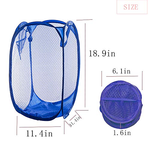 Qtopun Mesh Popup Laundry Hamper, 4 Pack Foldable Portable Dirty Clothes Basket