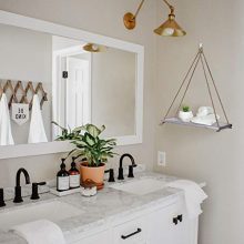 ASLINY [Set of 2 Distressed Wood Hanging Swing Rope Floating Shelves