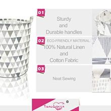 TIBAOLOVER 19.7" Large Sized Waterproof Foldable Canvas Laundry Hamper Bucket
