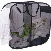 Amelitory 2 Compartment Mesh Pop-up Laundry Hamper for Home