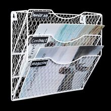 PAG Wall File Holder Hanging Mail Organizer Metal Chicken Wire Wall Mount