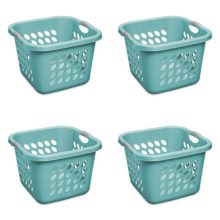 STERILITE 1.5 Bushel Square Ultra Laundry Basket, Teal Splash (4 Units)