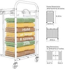 ROMOON Laundry Sorter, 3 Bag Laundry Hamper Sorter with Rolling Heavy Duty