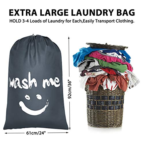 WOWLIVE 2 Pack Extra Large Travel Nylon Laundry Bag Set Storage Sturdy Rip-Stop