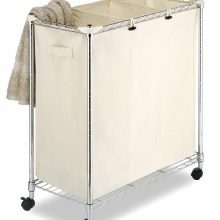 Whitmor 3 Section Rolling Supreme Laundry Sorter with Removable Canvas Bags
