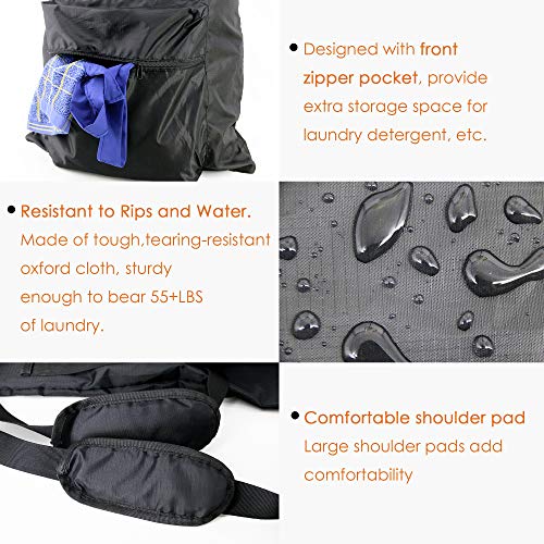 BeeGreen Laundry Bag Backpack XLarge 24"x36" with Zipper Pocket Heavy Duty