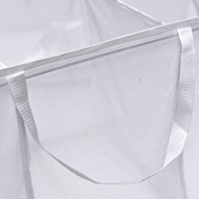 Popup Laundry Basket, Three Compartments - Durable Mesh Material
