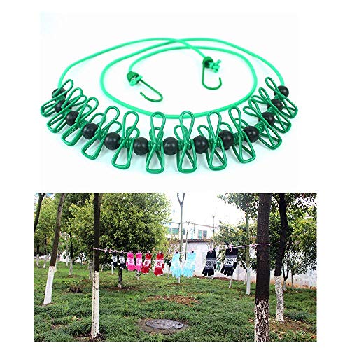 Portable Clothesline Adjustable Elastic Travel Clothesline Windproof Stretchy