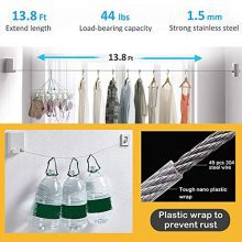 Retractable Clothesline Adjustable 13.8 Feets Stainless Steel Rope