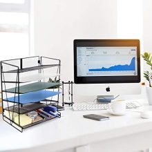 Veesun Desk Organizer,Desktop File Organizer, Letter Paper Tray Holder
