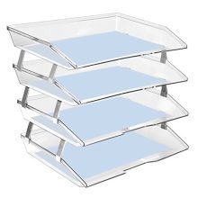 Acrimet Facility 4 Tier Letter Tray Side Load Plastic Desktop File Organizer