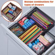 BOLDSTUFF Stackable Desk Drawer Organizer, Mesh Metal Desktop Collection