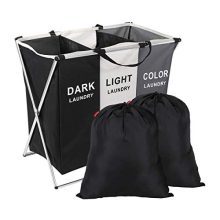 SunGlobal Laundry Basket 3 Sections Laundry Hamper Sorter