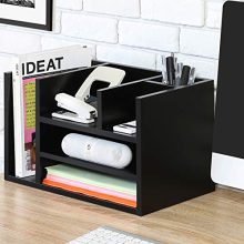 FITUEYES Black Wood Desk Organizer Workspace Organizers