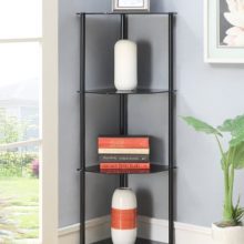 Convenience Concepts Designs2Go Classic Glass 4 Tier Corner Shelf