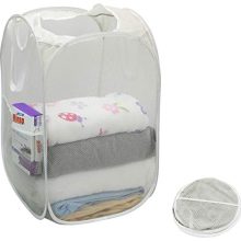 2 Pack - SimpleHouseware Mesh Pop-Up Laundry Hamper Basket