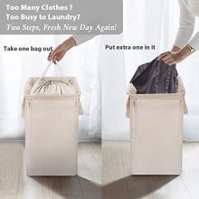 MCleanPin Canvas Laundry Hamper Collapsible with 2 Removable Laundry Bags