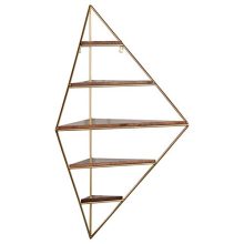 Rivet Modern Corner Floating Triangle 5 Shelf Wall Unit Decor