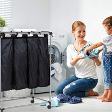 4 Laundry Sorter with Baskets Large Laundry Hamper Sorter Canvas Rolling