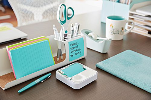 Post-it Dispenser Sticky Dispenser, White & Silver, Easy One Handed Dispensing