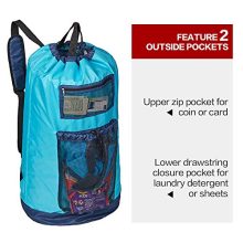 HOMEST Laundry Backpack Bag Extra Large with Mesh Pocket, Shoulder Straps