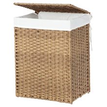 SONGMICS Handwoven Laundry Hamper, Synthetic Rattan Laundry Basket