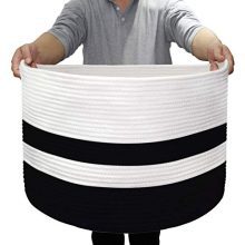 Eco-Friendly 100% Cotton Rope Laundry Basket – Lightweight, Machine Washable & Perfect for Baby Clothes
