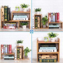 VSADEY Desk Storage Organizer Bamboo Adjustable Desktop Organizer Display