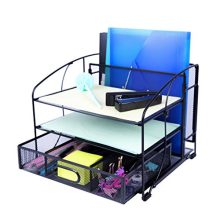 Exerz Mesh Desk Organizer Office Supplies 3 Trays/Desktop File Holder