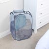 Smart Design Mesh Pop-Up Flip Laundry Hamper w/Easy Carry Handles & Side