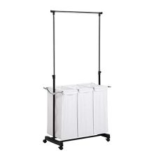 Honey-Can-Do Rolling Laundry Cart with Hanging Bar