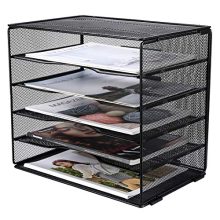 EasyPAG 5 Tier Desk File Organizer Mailroom Mail Sorter Paper Letter Trays