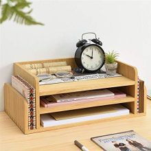 Wood 3-Tier Office Desktop Document Tray NA -Kirigen Mail Sorter Organizer Rack