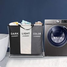 Sort & Store Efficiently – SunGlobal 3-Bag Laundry Hamper Sorter Set with Removable Bags
