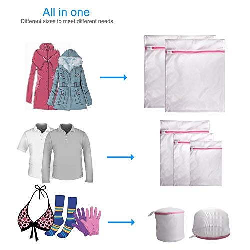 Gogooda 7Pcs Mesh Laundry Bags for Delicates with Premium Zipper