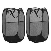 WD&CD 2PCS Laundry Baskets Foldable Pop Up Mesh Washing Laundry Basket