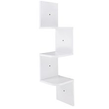 Yescom 3 Tiers Zig Zag Floating Wall Mount Corner Shelf Wooden Display Shelves