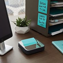 Post-it Dispenser Sticky Dispenser, Black & Silver, Easy One Handed Dispensing