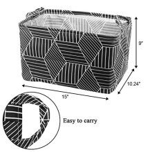 MENOLY 4 Pack Square Toy Storage Bins, Canvas Fabric Foldable Basket Laundry