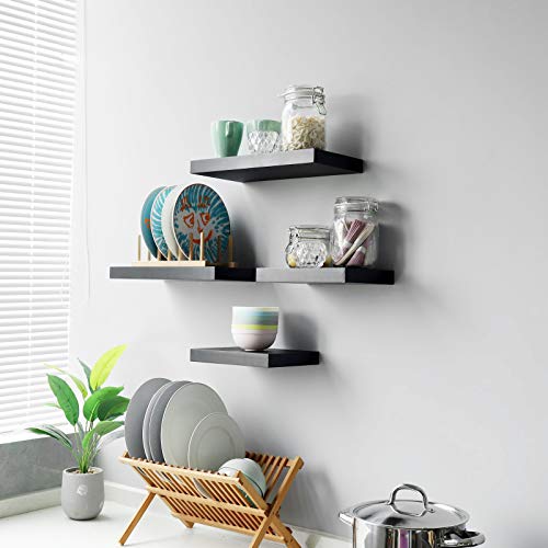 WELLAND Set of 2 Floating Shelves Wall Mounted Shelf, for Home Decor
