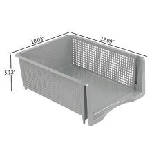 Saedy Plastic 3-Tier Stackable Desk File Letter Organizer Trays