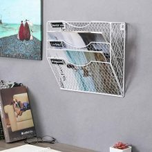PAG Wall File Holder Hanging Mail Organizer Metal Chicken Wire Wall Mount