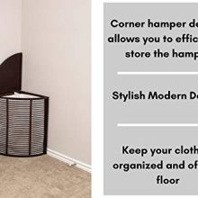 BIRDROCK HOME Compact Corner Laundry Hamper with Lid and Removable Liner
