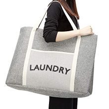 HOMEST Laundry Tote Bag, Large Heavy Duty Dirty Clothes Hamper