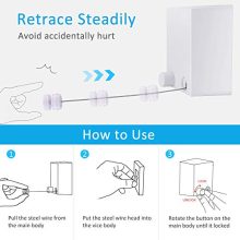 Hisome Retractable Clothesline, Adjustable Clothing Rope Indoor Outdoor