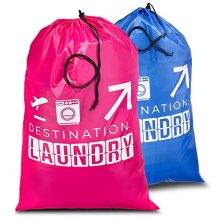 Travel Laundry Bag Red and Blue 2 Pcs, Large Heavy Duty Washable Dirty Clothes